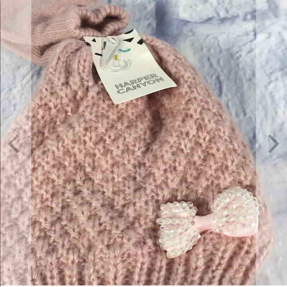 Harper Canyon Pink Toddler Beanie Hat & Gloves Set - Picture 3 of 4